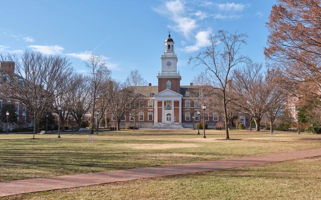 Gilman Hall across the Keyser Quadrangle at Johns Hopkins University